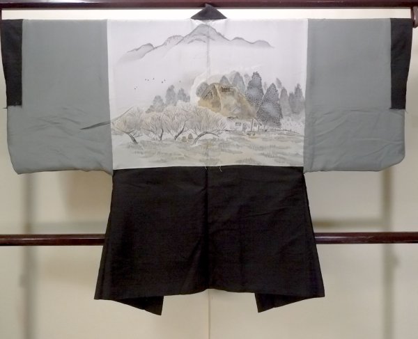 画像3: N1101A 男性用羽織  シルク(正絹) 深い灰色がかった茶色,  【中古】【USED】【リサイクル】 ★☆☆☆☆【N1101A】 (3)