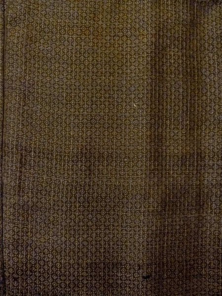 画像4: N1101B 男性用羽織  シルク（正絹） 深いオリーブ, 菱 【中古】【USED】【リサイクル】 ★☆☆☆☆【N1101B】 (4)