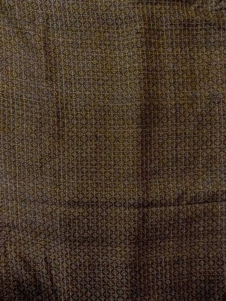 画像5: N1101B 男性用羽織  シルク（正絹） 深いオリーブ, 菱 【中古】【USED】【リサイクル】 ★☆☆☆☆【N1101B】 (5)