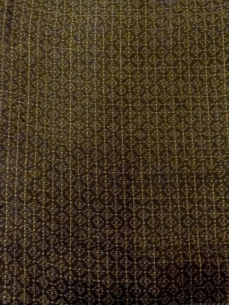 画像6: N1101B 男性用羽織  シルク（正絹） 深いオリーブ, 菱 【中古】【USED】【リサイクル】 ★☆☆☆☆【N1101B】 (6)