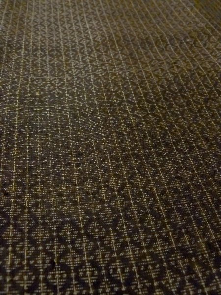 画像9: N1101B 男性用羽織  シルク（正絹） 深いオリーブ, 菱 【中古】【USED】【リサイクル】 ★☆☆☆☆【N1101B】 (9)