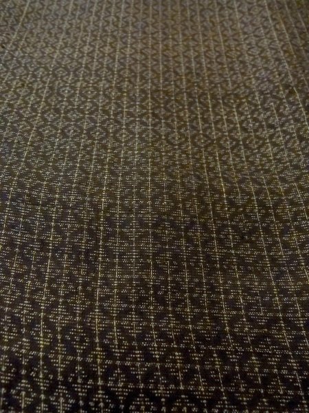 画像10: N1101B 男性用羽織  シルク（正絹） 深いオリーブ, 菱 【中古】【USED】【リサイクル】 ★☆☆☆☆【N1101B】 (10)