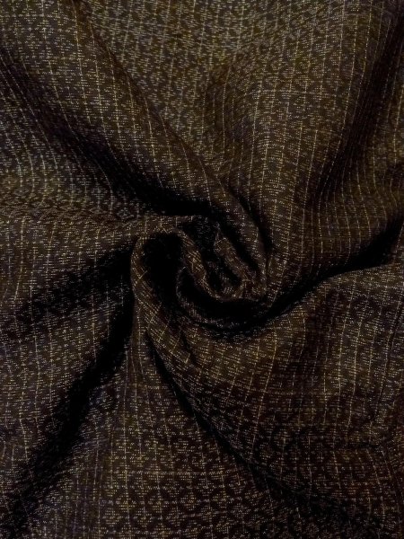 画像12: N1101B 男性用羽織  シルク（正絹） 深いオリーブ, 菱 【中古】【USED】【リサイクル】 ★☆☆☆☆【N1101B】 (12)