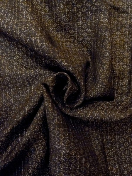 画像13: N1101B 男性用羽織  シルク（正絹） 深いオリーブ, 菱 【中古】【USED】【リサイクル】 ★☆☆☆☆【N1101B】 (13)