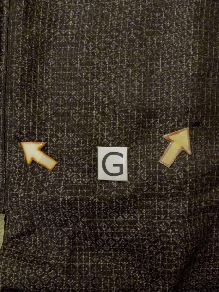 画像21: N1101B 男性用羽織  シルク（正絹） 深いオリーブ, 菱 【中古】【USED】【リサイクル】 ★☆☆☆☆【N1101B】 (21)