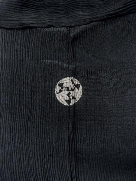 画像8: N1101E 女性用羽織  シルク(正絹) 黒,  【中古】【USED】【リサイクル】 ★☆☆☆☆【N1101E】 (8)