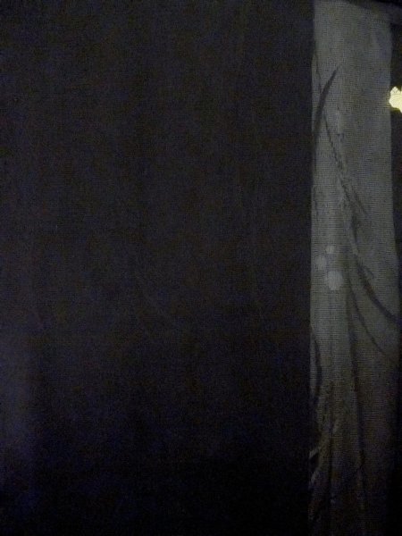 画像3: N1101G 女性用羽織  シルク(正絹) 黒, 葉 【中古】【USED】【リサイクル】 ★★★☆☆【N1101G】 (3)