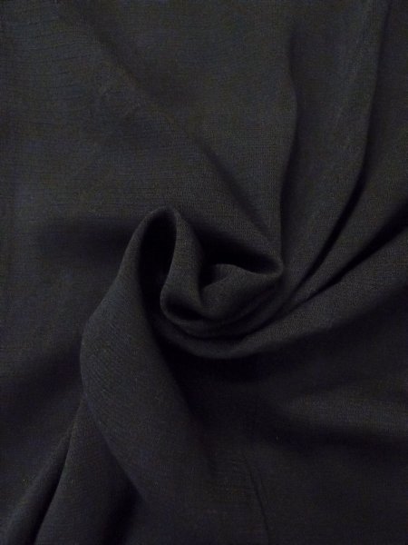 画像12: N1101G 女性用羽織  シルク(正絹) 黒, 葉 【中古】【USED】【リサイクル】 ★★★☆☆【N1101G】 (12)