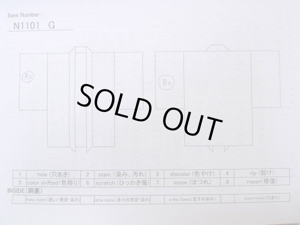 画像14: N1101G 女性用羽織  シルク（正絹） 黒, 葉 【中古】【USED】【リサイクル】 ★★★☆☆【N1101G】 (14)