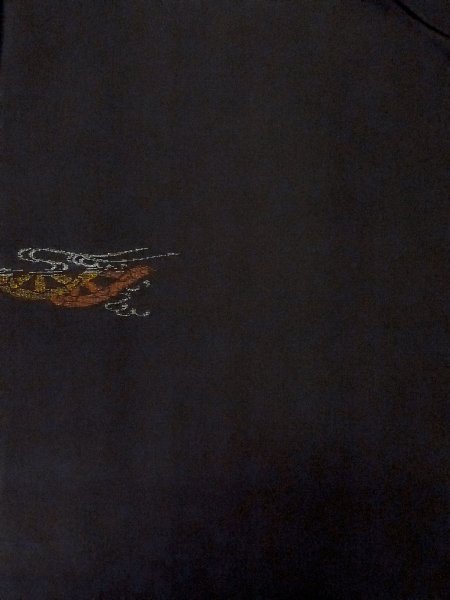 画像4: N1101J 昭和初期ごろ。アンティーク品。女性用羽織  シルク(正絹) 黒, うず 【中古】【USED】【リサイクル】 ★★★☆☆【N1101J】 (4)