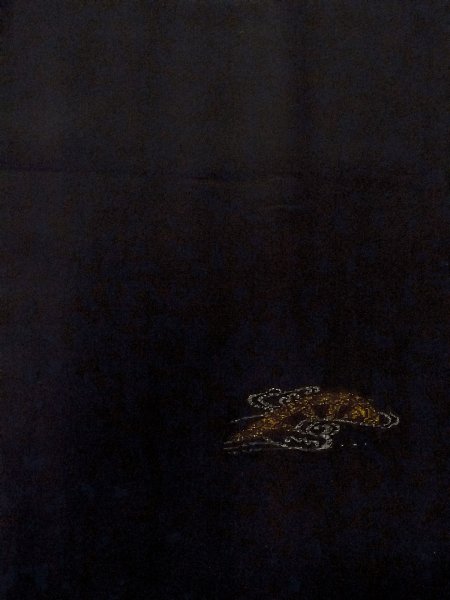 画像5: N1101J 昭和初期ごろ。アンティーク品。女性用羽織  シルク(正絹) 黒, うず 【中古】【USED】【リサイクル】 ★★★☆☆【N1101J】 (5)