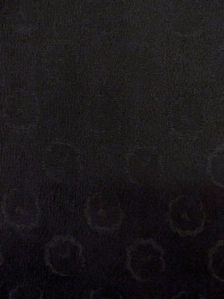 画像6: N1101K 女性用羽織  シルク(正絹) 深い黒, 花 【中古】【USED】【リサイクル】 ★★★★☆【N1101K】 (6)