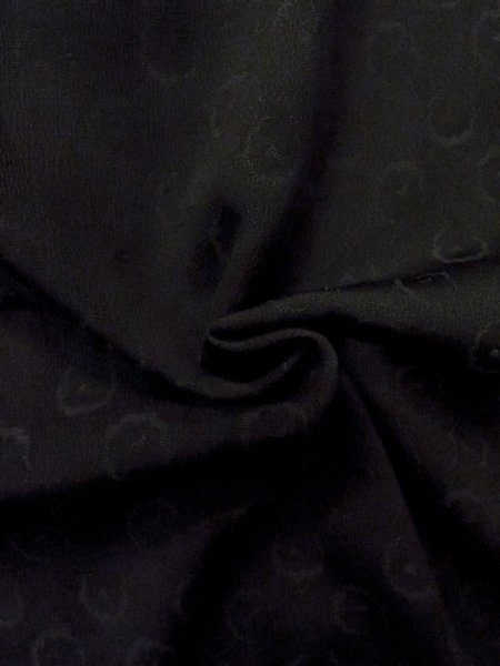 画像10: N1101K 女性用羽織  シルク(正絹) 深い黒, 花 【中古】【USED】【リサイクル】 ★★★★☆【N1101K】 (10)