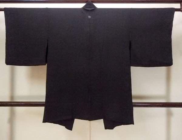 画像2: N1101L 女性用羽織  シルク(正絹) 深い黒,  【中古】【USED】【リサイクル】 ★★★☆☆【N1101L】 (2)