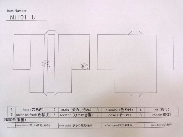 画像12: N1101U 女性用羽織  シルク(正絹) 黒, 抽象的模様 【中古】【USED】【リサイクル】 ★★★☆☆【N1101U】 (12)