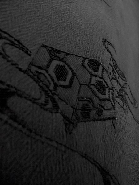 画像11: N1101V 女性用羽織  シルク(正絹) 黒,  【中古】【USED】【リサイクル】 ★★★★☆【N1101V】 (11)