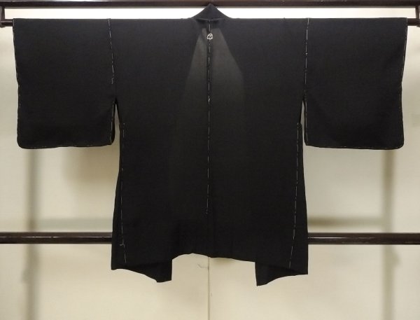 画像2: N1101Z 女性用羽織  シルク(正絹) 黒,  【中古】【USED】【リサイクル】 ★★★☆☆【N1101Z】 (2)