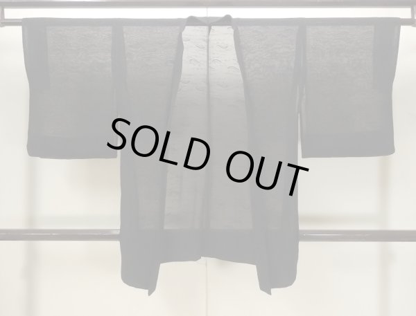 画像1: N1102A 女性用羽織  シルク（正絹） 黒,  【中古】【USED】【リサイクル】 ★★★★☆【N1102A】 (1)