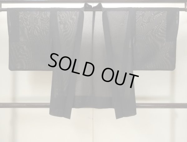 画像1: N1102B 女性用羽織  シルク(正絹) 黒, 流水 【中古】【USED】【リサイクル】 ★★★★☆【N1102B】 (1)