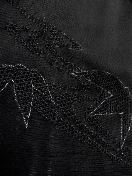 画像8: N1102B 女性用羽織  シルク（正絹） 黒, 流水 【中古】【USED】【リサイクル】 ★★★★☆【N1102B】 (8)