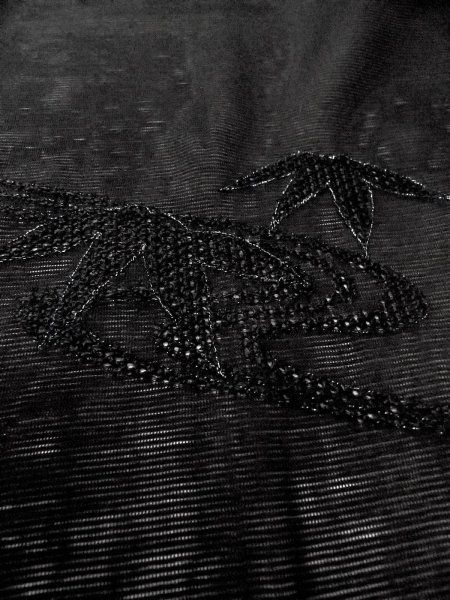 画像9: N1102B 女性用羽織  シルク（正絹） 黒, 流水 【中古】【USED】【リサイクル】 ★★★★☆【N1102B】 (9)