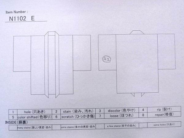 画像11: N1102E 女性用羽織  シルク(正絹) 黒,  【中古】【USED】【リサイクル】 ★★★☆☆【N1102E】 (11)