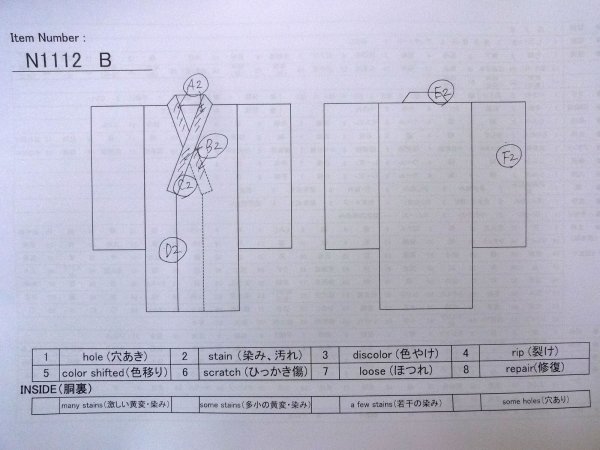 画像13: N1112B 女性用小紋  シルク(正絹) 灰色がかったマルチカラー, ぼたん 【中古】【USED】【リサイクル】 ★★★☆☆【N1112B】 (13)