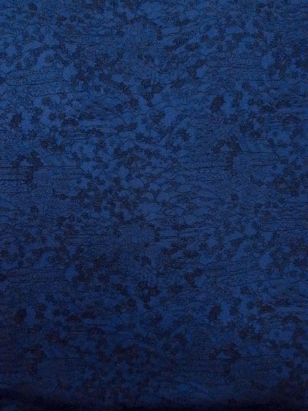 画像4: N1112D 女性用小紋  シルク(正絹) 紺, ぼたん 【中古】【USED】【リサイクル】 ★★★★☆【N1112D】 (4)