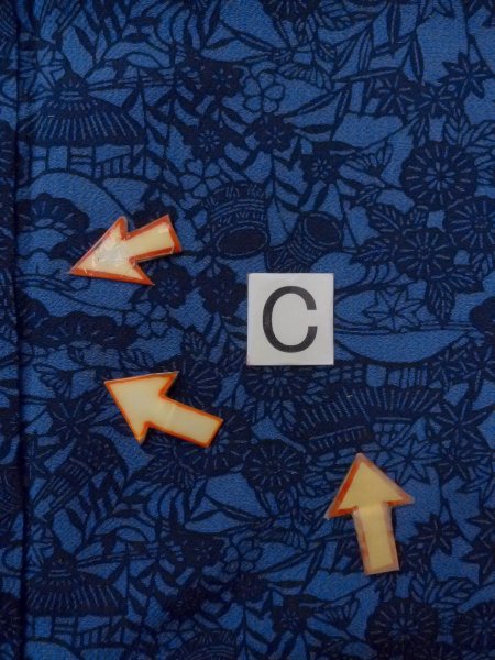 画像16: N1112E 女性用小紋  シルク(正絹) 深い青, 菊 【中古】【USED】【リサイクル】 ★★★☆☆【N1112E】 (16)