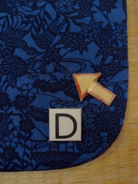 画像17: N1112E 女性用小紋  シルク(正絹) 深い青, 菊 【中古】【USED】【リサイクル】 ★★★☆☆【N1112E】 (17)