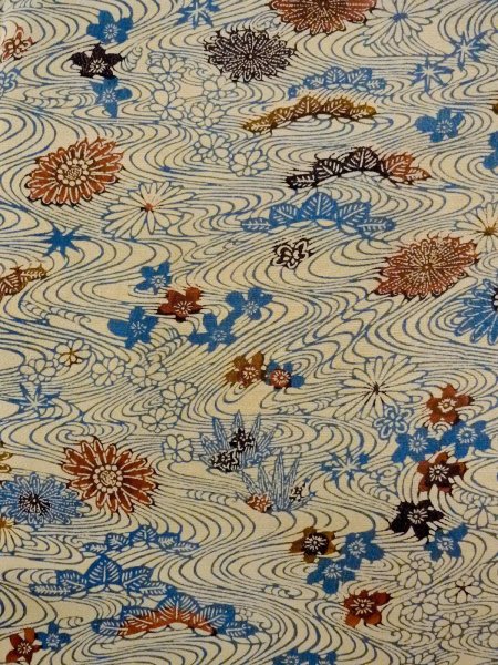 画像3: N1112G 女性用小紋  シルク(正絹) 灰色がかったアイボリー, 花 【中古】【USED】【リサイクル】 ★★★★☆【N1112G】 (3)