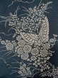 画像6: N1112H 女性用小紋  シルク（正絹） 灰色がかった藍, ぼたん 【中古】【USED】【リサイクル】 ★★☆☆☆【N1112H】 (6)