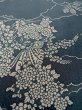 画像9: N1112H 女性用小紋  シルク（正絹） 灰色がかった藍, ぼたん 【中古】【USED】【リサイクル】 ★★☆☆☆【N1112H】 (9)