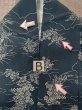 画像15: N1112H 女性用小紋  シルク（正絹） 灰色がかった藍, ぼたん 【中古】【USED】【リサイクル】 ★★☆☆☆【N1112H】 (15)