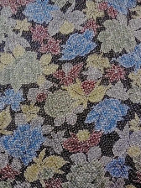 画像3: N1112I 女性用小紋  シルク(正絹) 灰色がかったマルチカラー, バラ 【中古】【USED】【リサイクル】 ★★★★☆【N1112I】 (3)