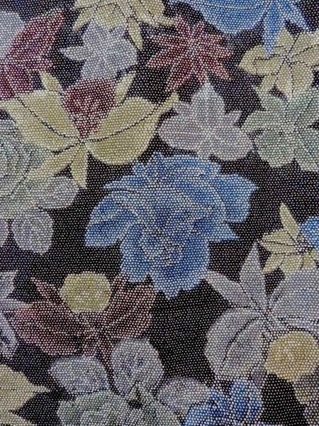 画像5: N1112I 女性用小紋  シルク(正絹) 灰色がかったマルチカラー, バラ 【中古】【USED】【リサイクル】 ★★★★☆【N1112I】 (5)