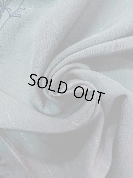 画像12: N1112M 女性用単衣  シルク（正絹） 灰色がかった紺, 草 【中古】【USED】【リサイクル】 ★☆☆☆☆【N1112M】 (12)