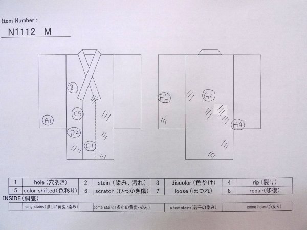 画像13: N1112M 女性用単衣  シルク(正絹) 灰色がかった紺, 草 【中古】【USED】【リサイクル】 ★☆☆☆☆【N1112M】 (13)