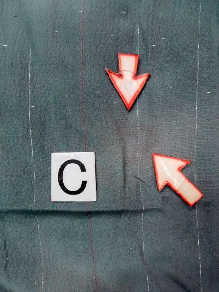 画像16: N1112M 女性用単衣  シルク(正絹) 灰色がかった紺, 草 【中古】【USED】【リサイクル】 ★☆☆☆☆【N1112M】 (16)