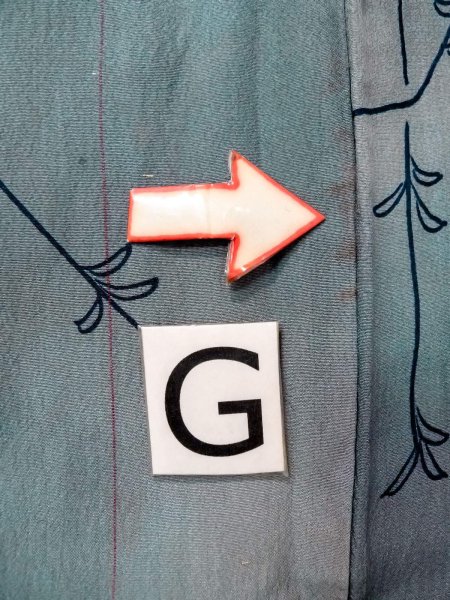 画像20: N1112M 女性用単衣  シルク(正絹) 灰色がかった紺, 草 【中古】【USED】【リサイクル】 ★☆☆☆☆【N1112M】 (20)