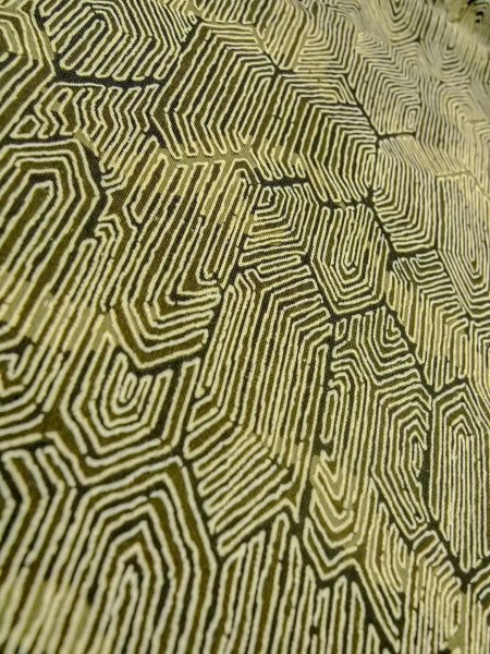 画像7: N1112N 女性用単衣  化繊 深い黄緑色, 亀甲 【中古】【USED】【リサイクル】 ★☆☆☆☆【N1112N】 (7)