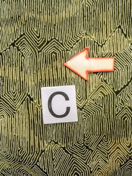 画像14: N1112N 女性用単衣  化繊 深い黄緑色, 亀甲 【中古】【USED】【リサイクル】 ★☆☆☆☆【N1112N】 (14)