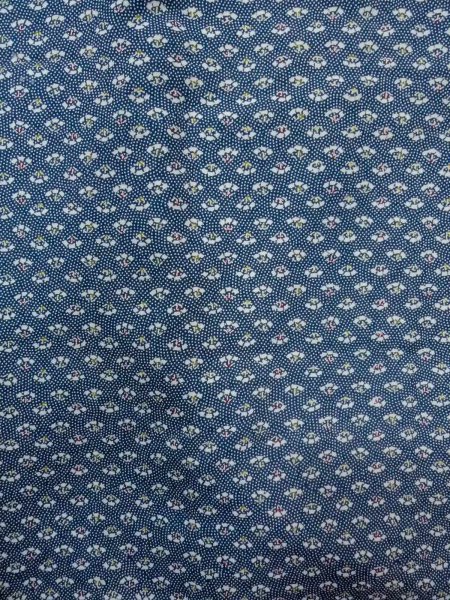 画像3: N1112O 女性用小紋  ウール 深い紺, 扇 【中古】【USED】【リサイクル】 ★☆☆☆☆【N1112O】 (3)