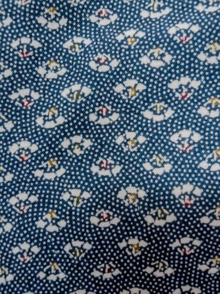 画像6: N1112O 女性用小紋  ウール 深い紺, 扇 【中古】【USED】【リサイクル】 ★☆☆☆☆【N1112O】 (6)