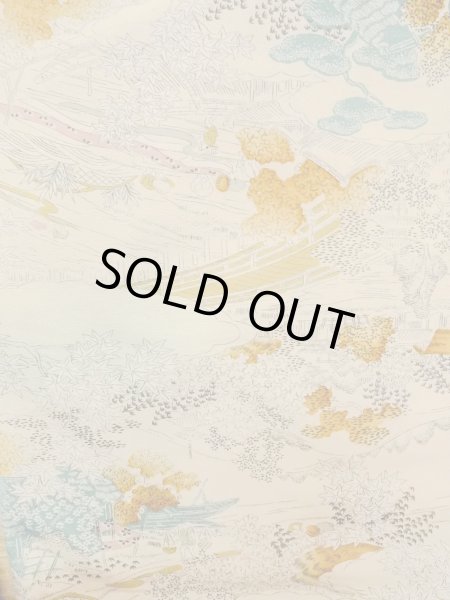 画像4: N1112P 女性用小紋  シルク(正絹) 薄いオフ ホワイト, もみじ 【中古】【USED】【リサイクル】 ★★☆☆☆【N1112P】 (4)