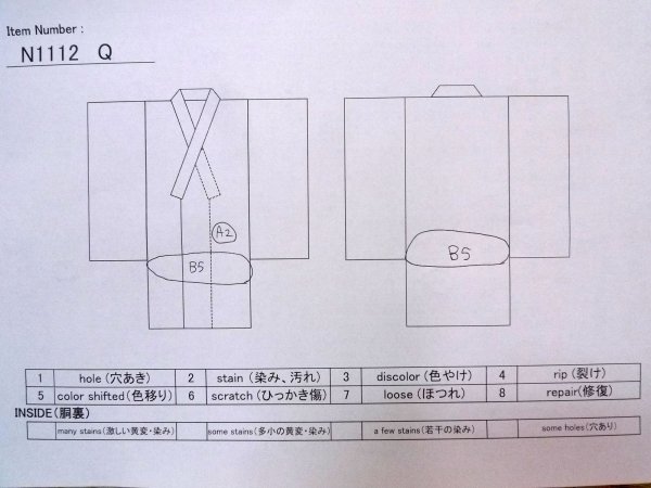 画像13: N1112Q 女性用小紋  シルク(正絹) 深い藍, 花 【中古】【USED】【リサイクル】 ★★★☆☆【N1112Q】 (13)