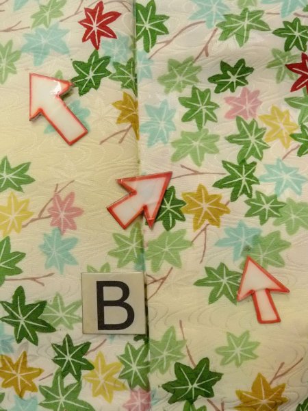 画像15: N1112R 女性用小紋  シルク(正絹) アイボリー, もみじ 【中古】【USED】【リサイクル】 ★★☆☆☆【N1112R】 (15)