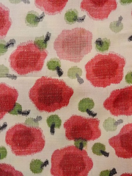 画像5: N1112T 女性用単衣  ウール アイボリー, 花 【中古】【USED】【リサイクル】 ★☆☆☆☆【N1112T】 (5)