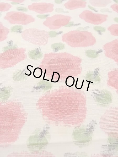 画像9: N1112T 女性用単衣  ウール アイボリー, 花 【中古】【USED】【リサイクル】 ★☆☆☆☆【N1112T】 (9)