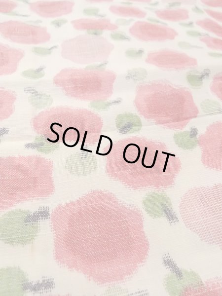 画像10: N1112T 女性用単衣  ウール アイボリー, 花 【中古】【USED】【リサイクル】 ★☆☆☆☆【N1112T】 (10)